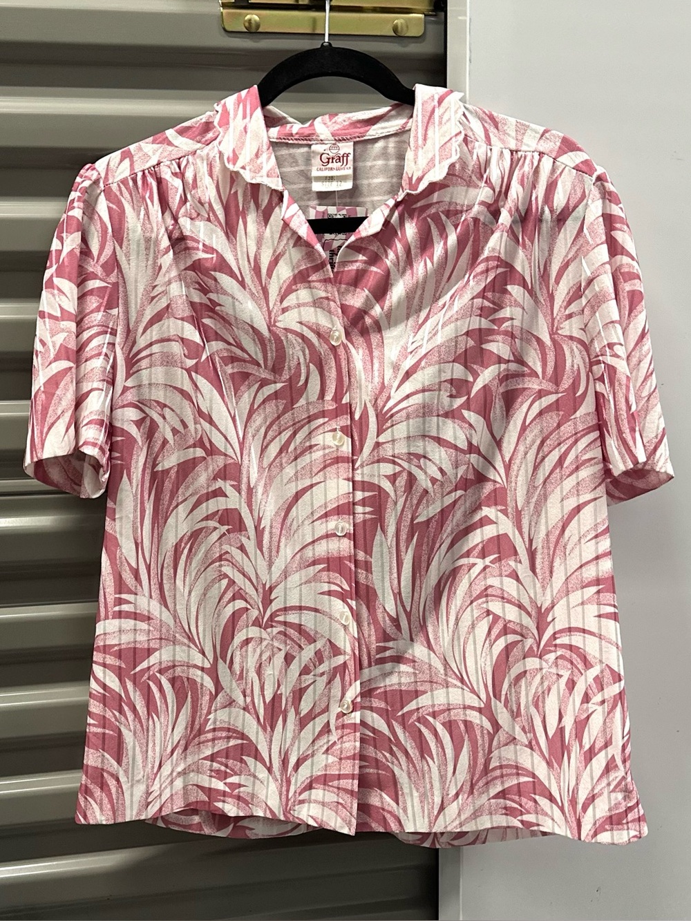 1980s Vintage Graff California Wear Short Sleeve Blouse